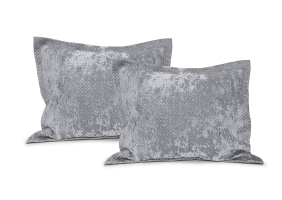 LINNICK Velvet Kussensloop - silver grey 60x70cm - Set van 2