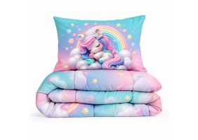 Eleganzzz Eazy Kinderdekbed Zonder Overtrek Inclusief Kussensloop Sleepy Unicorn - multi 140x200cm
