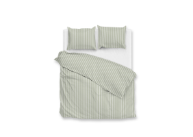 Zo Home Dekbedovertrek Righe di Percalle - smokey green