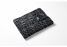 LINNICK Flanel Fleece Deken Leopard - zwart/wit - 140x200cm