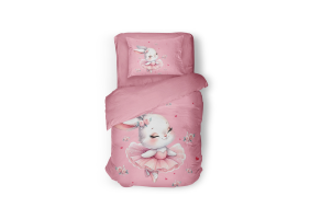 Eleganzzz Kinder Dekbedovertrek Micropercal Spring Meadow - pink 140x200/220cm