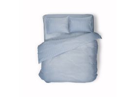 Eleganzzz Dekbedovertrek Hotel Kwaliteit Satijn Streep - baby blauw