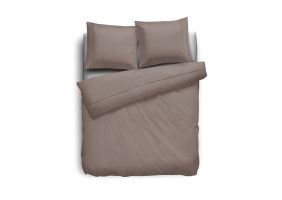 Eleganzzz Dekbedovertrek Uni Perkal Katoen Met Bies - taupe