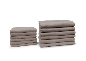 Eleganzzz Badgoedset 100% Katoen - taupe - 12-delig