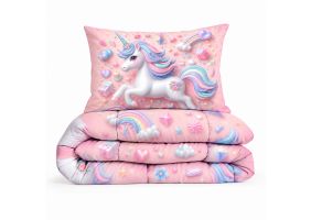 Eleganzzz Eazy Kinderdekbed Zonder Overtrek Inclusief Kussensloop Unicorn Candy - multi 140x200cm