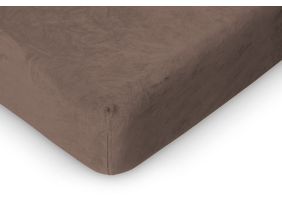 LINNICK Badstof Velours Hoeslaken - taupe - 2 Persoons - 120/140/150x200/220cm