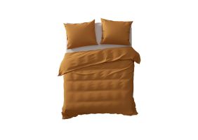 Yellow Dekbedovertrek Percale - cognac brown