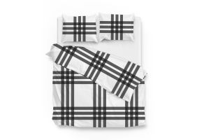 Zo Home Dekbedovertrek Flanel Mendel - wit 260x200/220cm
