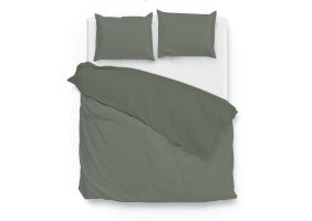 Zo Home Dekbedovertrek Katoen Velluto - army green 260x200/220cm