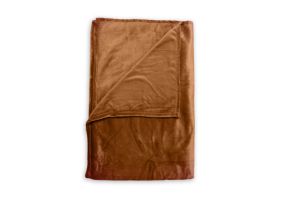 Zo Home Flanel Fleece Plaid Cara - copper orange - 140x200
