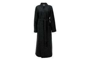 LINNICK Sauna Badjas Wafel Katoen Kuitlengte - black