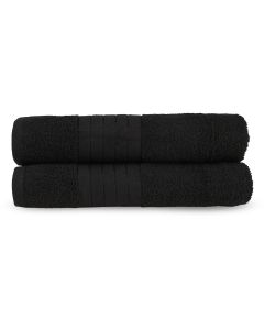 Good Morning Badstof Badlaken 100% Katoen 70x140cm - black - Set van 2