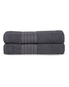 Good Morning Badstof Badlaken 100% Katoen 70x140cm - anthracite - Set van 2