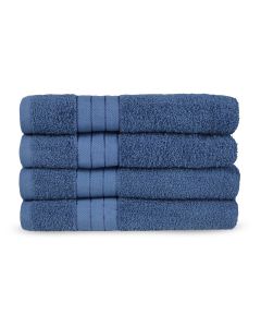 Good Morning Badstof Handdoek 100% Katoen 50x100cm - denim - Set van 4