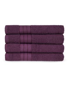 Good Morning Badstof Handdoek 100% Katoen 50x100cm - bordeaux - Set van 4
