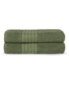 Good Morning Badstof Badlaken 100% Katoen 70x140cm - green - Set van 2