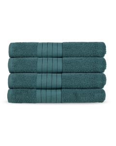 Good Morning Badstof Handdoek 100% Katoen 50x100cm - dark green - Set van 4