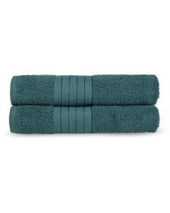 Good Morning Badstof Badlaken 100% Katoen 70x140cm - dark green - Set van 2