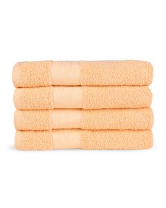 Good Morning Badstof Handdoek 100% Katoen 50x100cm - peach - Set van 4