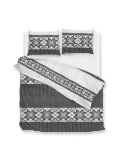 Zo Home Dekbedovertrek Flanel Anika - grey