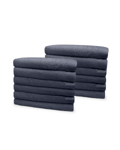 Eleganzzz Badstof Handdoek 100% Katoen 50x100cm - dark grey - Set van 12