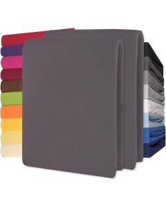 Lucina Hoeslaken Jersey Katoen Stretch 30cm Hoge Hoek Set van 2 - antraciet 90x200cm - 100x200cm