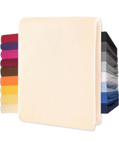 Lucina Topper Hoeslaken Jersey Katoen Stretch - beige