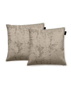 LINNICK Velvet Sierkussens - bronze 50x50cm - Set van 2