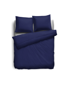 Eleganzzz Dekbedovertrek Uni Perkal Katoen Met Bies - donker blauw