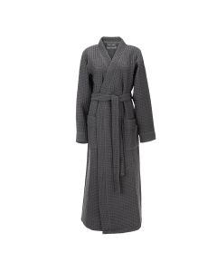 LINNICK Sauna Badjas Wafel Katoen Kuitlengte - dark grey