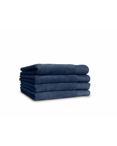 LINNICK Diamond Velours Handdoek 100% Katoen 50x100cm - ocean blue - Set van 4