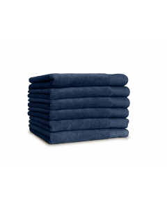 LINNICK Diamond Velours Handdoek 100% Katoen 50x100cm - ocean blue - Set van 10