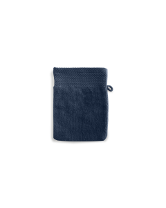 LINNICK Diamond Velours Washand 100% Katoen 16x21cm - ocean blue - Set van 12