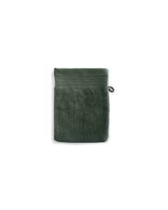 LINNICK Diamond Velours Washand 100% Katoen 16x21cm - olive green - Set van 12