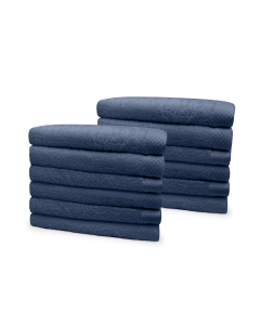 Eleganzzz Badstof Handdoek 100% Katoen 50x100cm - ocean blue - Set van 12