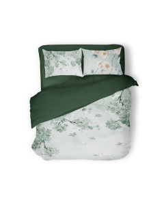 Eleganzzz Dekbedovertrek Micropercal Floral Whispers - green