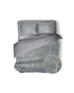 Eleganzzz Dekbedovertrek Marbel Foil Velvet - grey