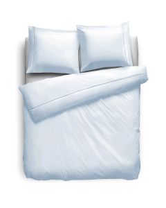 Eleganzzz Dekbedovertrek Uni Perkal Katoen Met Bies - licht blauw