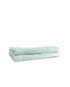 LINNICK Diamond Velours Badlaken 100% Katoen 70x140cm - soft green - Set van 2