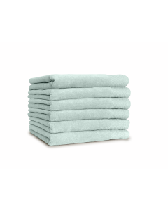 LINNICK Diamond Velours Handdoek 100% Katoen 60x110cm - soft green - Set van 6