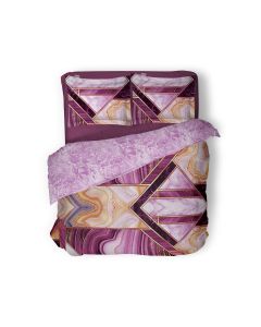 LINNICK Dekbedovertrek Katoen Marble Shape - pink