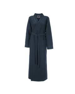LINNICK Sauna Badjas Wafel Katoen Kuitlengte - ocean blue