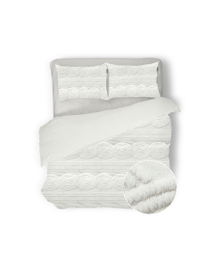 Eleganzzz Dekbedovertrek Jacquard Teddy Pluche - off white