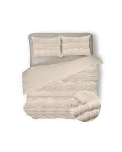 Eleganzzz Dekbedovertrek Jacquard Teddy Pluche - warm sand