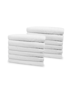 Eleganzzz Badstof Handdoek 100% Katoen 50x100cm - white - Set van 12