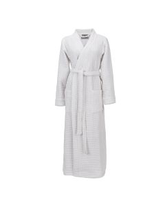 LINNICK Sauna Badjas Wafel Katoen Kuitlengte - white