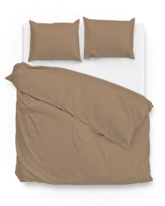 Zo Home Dekbedovertrek Katoen Satijn Satinado Uni - praline brown