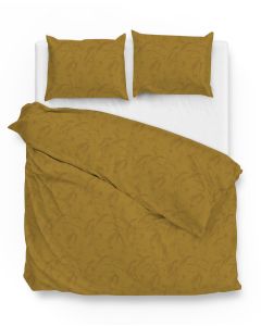 Zo Home Dekbedovertrek Katoen Satijn Fiori di - ochre gold