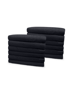 Eleganzzz Badstof Handdoek 100% Katoen 50x100cm - black - Set van 12
