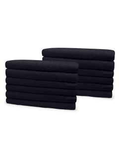 Eleganzzz Badstof Badlaken 100% Katoen 70x140cm - black - Set van 12